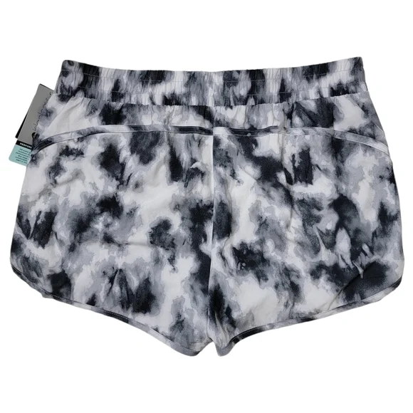 Ideology Black White Gray Running Shorts With Shorts Liner & Zipper Pocket Large - Picture 2 of 5